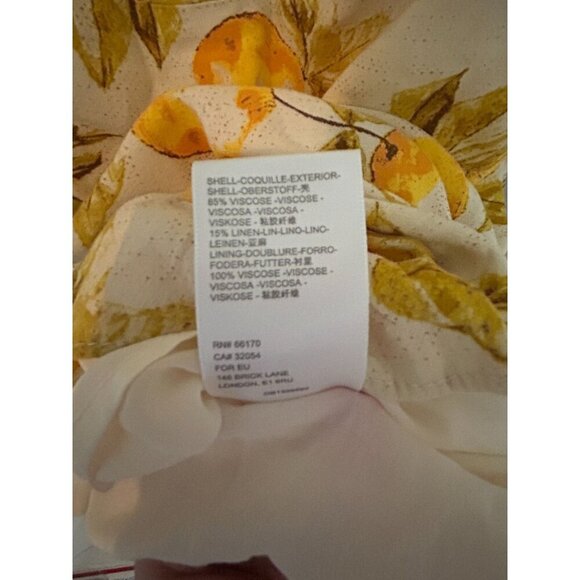 Urban Outfitters Lemon Yellow Linen Summer Ruffle Medium Tie Shoulder Mini Dress - Picture 10 of 15